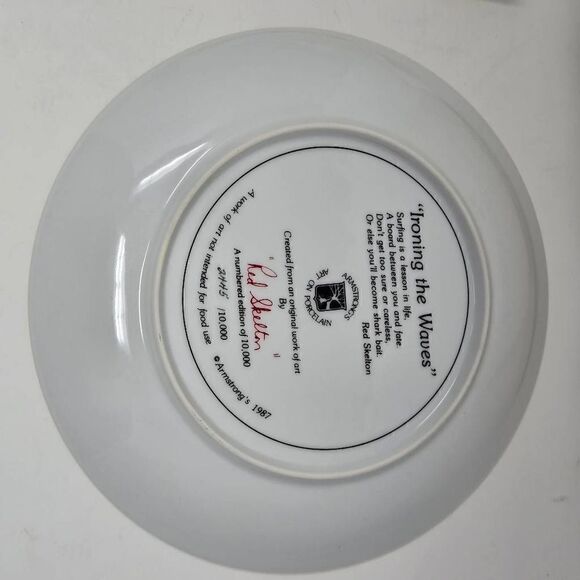 RED SKELTON COLLECTION COLLECTOR PLATE IRONING WAVES 2445/10000 IN BOX COA - Picture 6 of 7